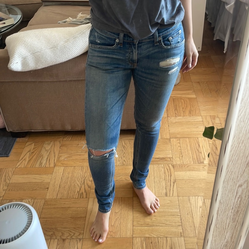 Rag and Bone distressed skinny jeans, size 26